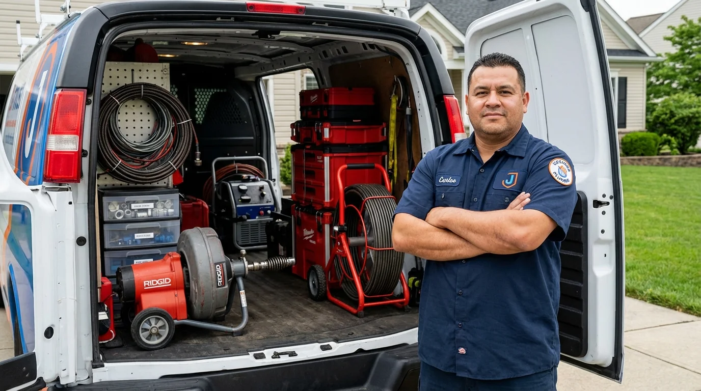 Professional drain cleaning equipment and Johns Plumbing LLC plumber in Margaret